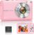Digital Camera 1080P 44MP Vlogging Camera for Kids Teens, FHD Compact Portable Photo Camera with 2.4 Screen 16X Zoom, Anti-shake Mini Camera for Beginners Students Boys Girls-PinkNo SD Card)