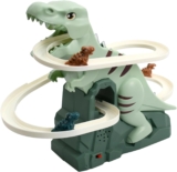 Dino Toy Kids Dinosaur Climbing Stairs Fun Dinosaur Toy Electric Dino Slide with Lights and Music Christmas Birthday Gift