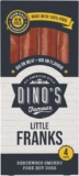 Dinos Famous All American Style Little Franks, 4 Beechwood Smoked Pork Hot Dogs 160g