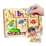 Dinosaur Montessori Magnetic Color and Number Maze Wooden Puzzle