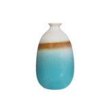 Dip Glazed Ombre Turquoise Vase