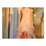 Dip Hem High Neck Dress with Tulle Skirt in Pink