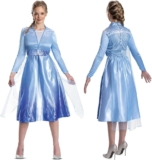 Disguise Disney Frozen Elsa Adult Dress Up, Official Disney Frozen License Elsa Fancy Dress for Women, Blue Long Sleeve Dress Inspired by The Queen of Arandelle, in Size 16-18, 8-10, 4-6
