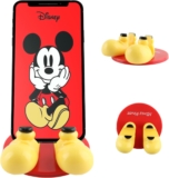 Disney Mickey Mouse Feet Cell Phone Holder with Bonus Decal Sticker- Cell Phone Stand for Desk Home/Office-Universal Desk Phone Stand Compatible with Android/iPhone and More- Red Mickey Decal