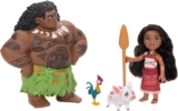 Disney Moana & Maui Voyager Petite Dolls Gift Set, Officially Licensed Disney by Jakks Pacific, Stands 6 / 15 cm Tall, Includes Moana, Maui, Pua, & Heihei, Suggested for Ages 3
