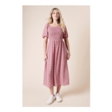 Ditsy Shirred Bodice Midi Dress – Extra 10% off Use Code: EXTRA10