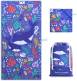 Diveblues Kids Microfiber Beach Towel – Quick Dry, Sand Free – Compact, Lightweight, Absorbent, Small (152x76cm, 60×30)