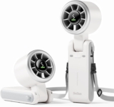 Diveblues Portable Handheld Fan, High-Speed Turbo Portable Fan, LED Display, Up to 12 Hours, 4000mAh Battery, 5 Wind Gear, Rechargeable small Hand Fan for Travel/Commute/Outdoor, Gifts for Women