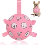 Dog Football Toys for Small Dogs with Grab Tags, Interactive & Bright Puppy Birthday Gifts for Small/Medium Breed, Durable Puppy Toys for Boredom, Indoor & Outdoor (Pink, 6inch)