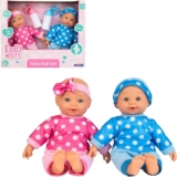 Dolly Tots Twin Dolls Playset 30cm Talking Boy & Girl Dolly Soft Bodied Doll Dolls For Childrens Prams, Pushchairs & Nurserys 5 Interactive sounds Ideal First Doll For Toddler 18M