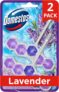 Domestos Power 5 Lavender Toilet Rim Blocks toilet freshener with a long-lasting fragrance clean and freshen for up to 300 flushes 2x 50 g