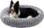 Donut Dog Bed Large Washable, Roud Cute Dog Beds for Large Dogs with Corduroy Fleece, Faux Fur Pet Beds with Washable Removable Cover, Grey, 36x36x8 inches