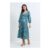 Dorothy Perkins Blue Animal Sweetheart Neck Dropped Waist Seam Midi Dress