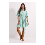 Dorothy Perkins Petite Puff Sleeve Belted Mini Shirt Dress
