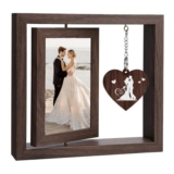 Double-Sided Wooden Rotating Photo Frame for 4×6 Photos
