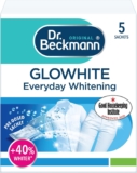 Dr. Beckmann Glowhite maintains brighter white laundry 5 In-Wash Sachets