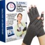 Dr.Arthritis Compression Gloves For Women & Men W/Doctor Handbook – Open Finger Arthritis Gloves For Carpal Tunnel Relief, Hand Pain & Raynaud Support