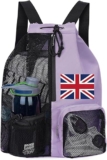 Drawstring Swimming & Gym Backpack, Waterproof Oxford Fabric, Large Capacity with Wet Bag & Shoe Bag, Universal Student Sports & School Bag