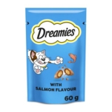Dreamies Salmon Cat Treats, 8 X 60 G Pouches