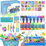 Dreamon Magic Aqua Fairy Water Gel Fishing Kit, 71PCS Magic DIY Squishy Maker Set with Fishing Rod, 14 Colors & 20 Molds, Creative Arts & Crafts Toys, Birthday Gifts for Boys Girls Ages 36