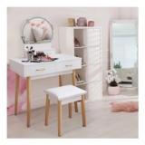 Dressing Table Set with LED Lights Mirror