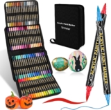 Dual Tip Markers Set72 colors- Acrylic Paint Markers Colouring Pens for Rock Painting,Wood, Canvas, Stone,Glass, Ceramic Surfaces,Making Art Supplies
