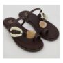 Dune Brown Lelex Beaded Toe Post Sandals