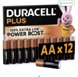 Duracell Plus Alkaline AA Batteries – Pack of 12