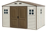 Duramax WoodSide 10 x 8 (8.02 m2) Plastic Garden Shed with 3 Fixed Windows & Metal Foundation Kit