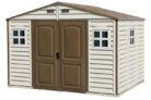 Duramax WoodSide 10 x 8 (8.02 m2) Plastic Garden Shed with 3 Fixed Windows & Metal Foundation Kit