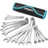 Duratech DTCW15M 15 Piece Metric Combination Wrench Set with Rolling Pouch – Free C&C