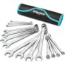 Duratech DTCW15M 15 Piece Metric Combination Wrench Set with Rolling Pouch – Free C&C