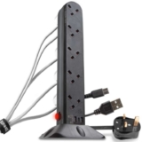 Duronic Surge Protected Extension Lead with USB ST10B Tower Extension Leads 10 Way