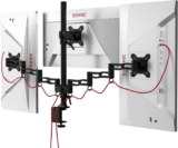 Duronic Triple Monitor Arm Stand DM353, Triple Monitor Stand Adjustable PC Desk Mount for 13-22 Screens 3 Monitors Mount with VESA 75 100 and 8kg Capacity for Home Office Work