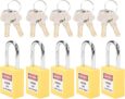 -Duty Yellow Loto Padlock Set 5-Piece Lockout Tagout Kit with 38mm Cylinder Locks, Keyed Alike, for Industrial & Machinery Compliance