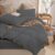 Duvet Cover Sets Charcoal – Soft Microfibre Polyester Double Duvet Cover with Pillow cases – Bedding Quilt Cover Set (Double) Dark Grey