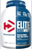Dymatize Elite 100% Whey Cookies & Cream 2170g – High Protein Low Sugar Powder Whey Protein and BCAAs