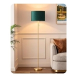 EDISHINE Modern Floor Lamp, Green Velvet Shade, 57-Inch Tall
