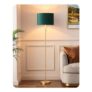 EDISHINE Modern Floor Lamp, Green Velvet Shade, 57-Inch Tall