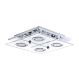 EGLO Cabo Ceiling Light with 4 LEDs 29x29cm – Chrome & Satin