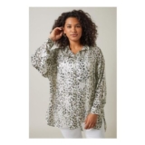 EVANS Curve Ivory White Leopard Print Blouse
