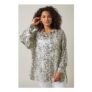 EVANS Curve Ivory White Leopard Print Blouse