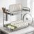EVERGOODS 2 Tier Dish Drainer Rack for Kitchen Counter Space Saving Dish Rack with Utensil Holder Cutting Board Holder, Drip Tray Space Saving Kitchen Organizer