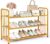 EVERGOODS 3 Tier Metal Shoe Rack 80X27X53cm Free-Standing Space Saving Gold Shoe Organizer with Handles for Closet Hallway Entryway
