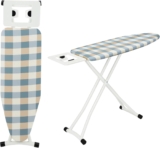 EVERGOODS Ironing Board 110×32 cm, Folding Adjustable Height Iron Board with 6 Height Levels (6677 cm), Lightweight with Cotton Cover, Non-Slip Feet & Iron Rest for Home Use (Yellow-Green)