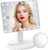 EVERGOODS Lighted Makeup Vanity Mirror with 22 LED Lights Rechargeable Tabletop Mirror with 360 Rotation, Adjustable Brightness, Touch Control Portable Tabletop Cosmetic illuminated Mirror (White)
