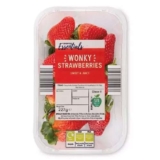 EVERYDAY ESSENTIALS Wonky Strawberries 227g ,// NATURES PICK Strawberries 227g £1.89