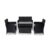 EVRE Black Rattan Garden Furniture Set Patio Conservatory Balcony
