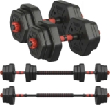 EXCLUSIVESongmics 20kg 2-in-1 Adjustable Hexagon Dumbbell Set with Barbell W/Code