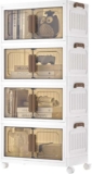 EXCLUSIVESongmics Set of 4 25L Stackable Storage Boxes with Wheels & Magnetic Doors W/Code